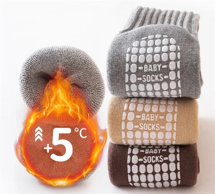 Soft winter comfortable warm cozy baby knee-high socks with antislip design for safety for your little ones(0-4Y)