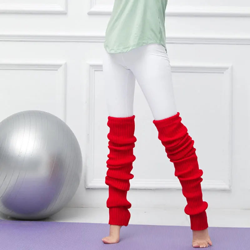 90cm Women's Knee Pile Socks, perfect for yoga, dance, and fitness. These double as leg warmers, offering support and elegance in every movement.