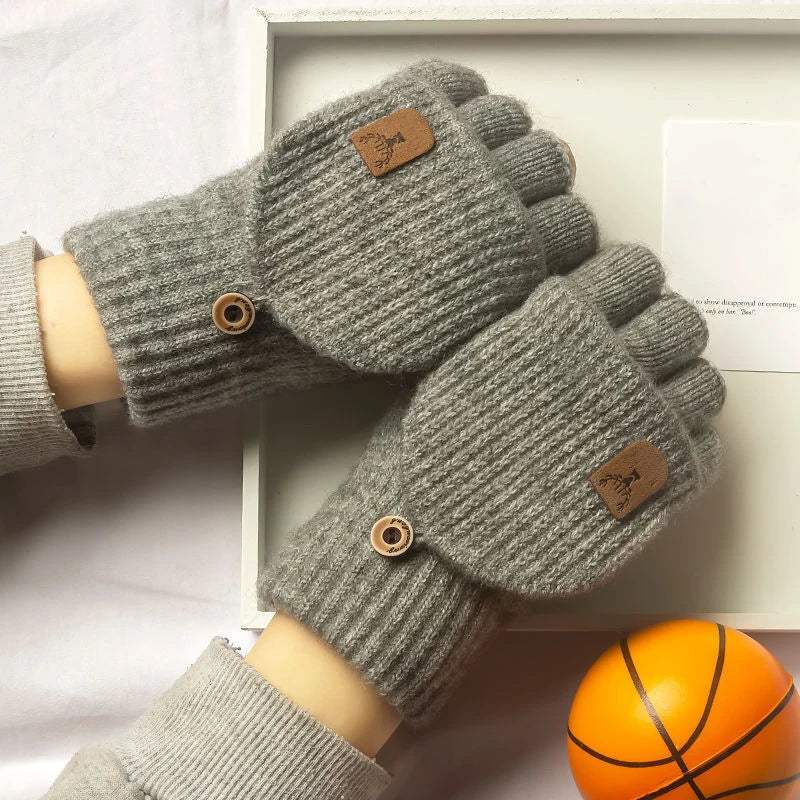 Knitted fingerless gloves for winter warm Touch Screen gloves for men or women Half Finger