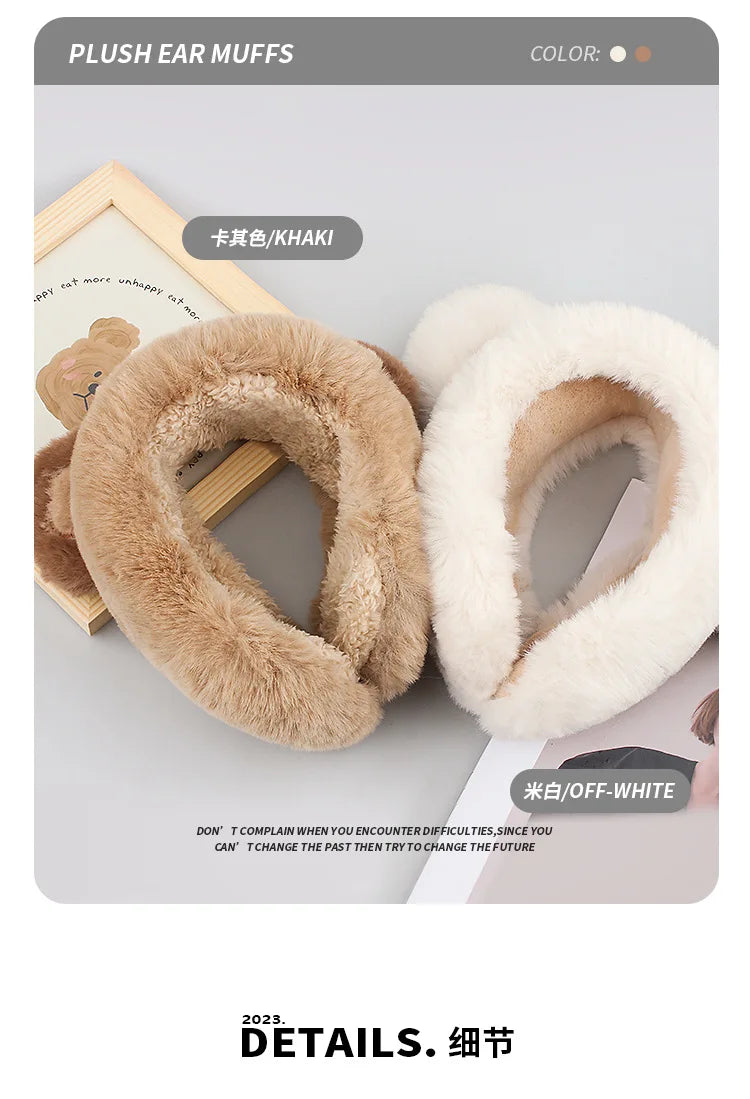 womens or kids earmuffs cartoon little bear warm headbands for winter ear protector