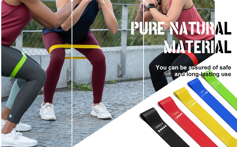 Enhance your home Workout with this set of 5 resistance Loop exercise bands for fitness, Strength Training, and Physical Therapy for yoga pilates muscle strenth training stretching and more