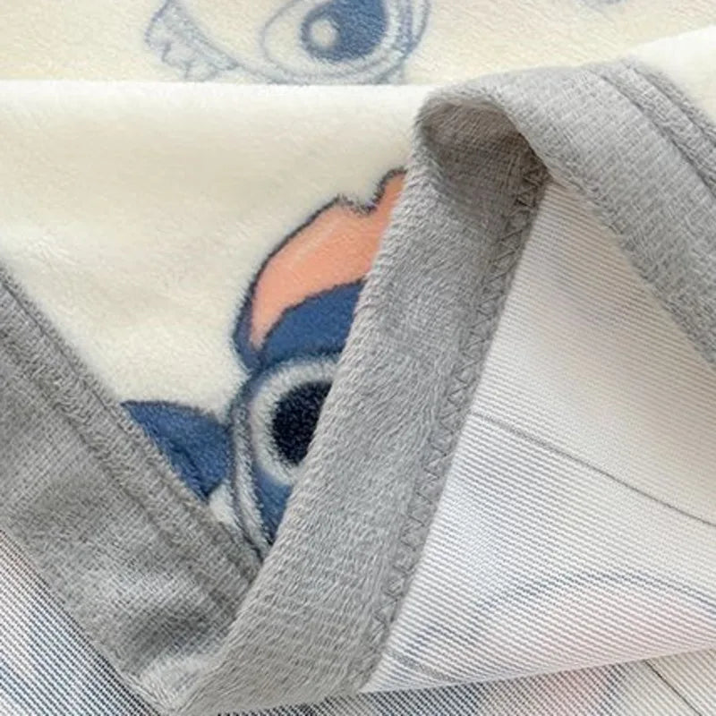 Disney Stitch plush blanket - soft coral fleece throw - kids blanket anime
