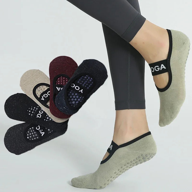 Cotton dot silicone non-slip yoga socks for women - perfect pilates companion, stylish no-show design