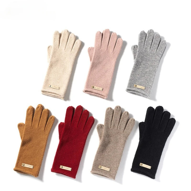 Women's New Pure Cashmere Knitted Gloves for Autumn and Winter Warmth and Exquisite Luxury excellent gift for wife, mother or girlfriend