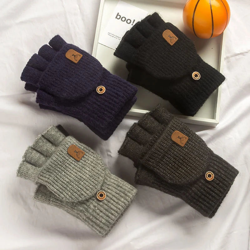 Knitted fingerless gloves for winter warm Touch Screen gloves for men or women Half Finger