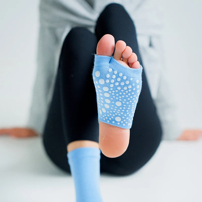Hot two-toe elegant yoga pilates socks with silicone for non-slip grips and quick-dry comfort in yoga sessions, ballet, and dance – perfect fit for women's fitness