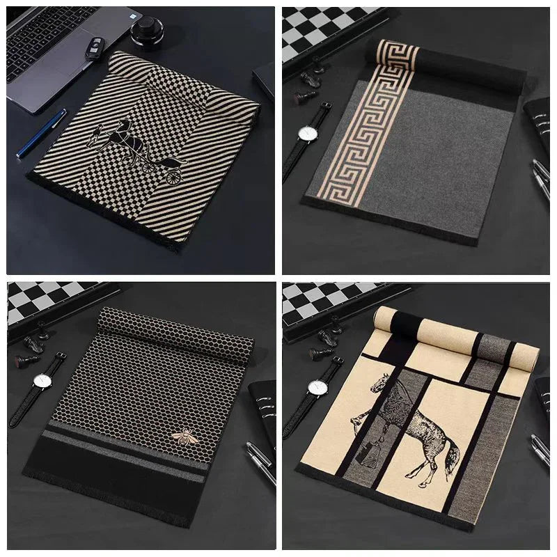 Classic business scarf for men high quality winter warm long shawl luxury gift