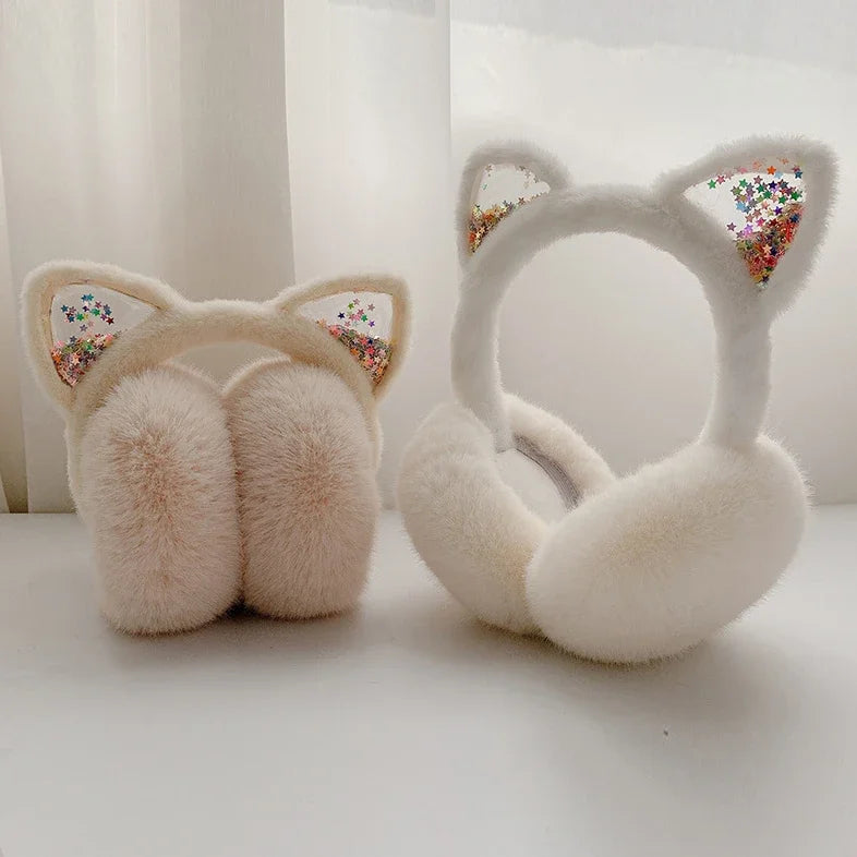 Cache-oreilles pour fille, chat d'hiver, pliable, chaud, protection des oreilles, fausse fourrure mignonne, douce et moelleuse pour enfants