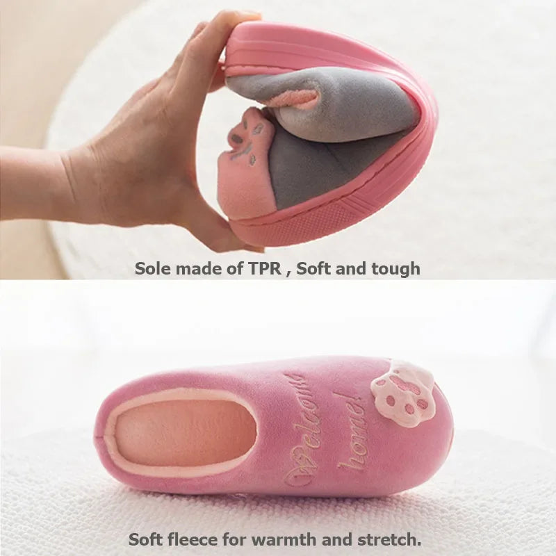 Cozy Cat cartoon Women's Slippers for extra Winter Warmth and Non-Slip Comfort!