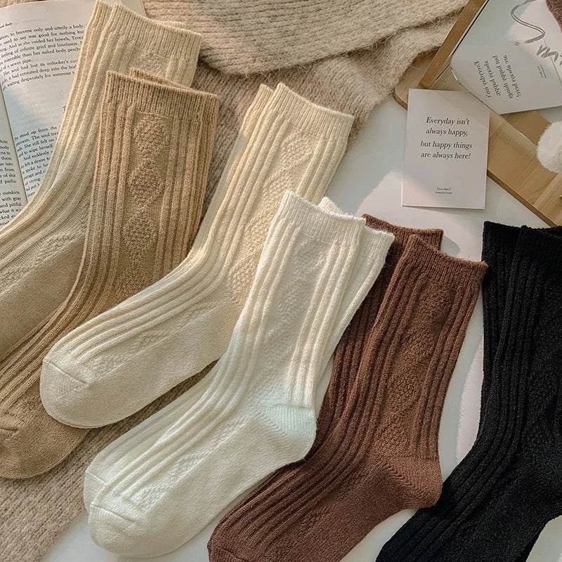 Cozy Cashmere Wool Winter Socks - 3-Pair Set cozy winter warm socks