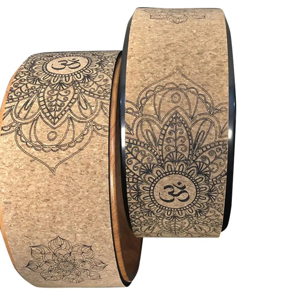 Enhance your practice with our premium natural cork yoga wheel: elevate back bending, stretching, and pilates with this hollow fitness circle - essential yoga accessory!