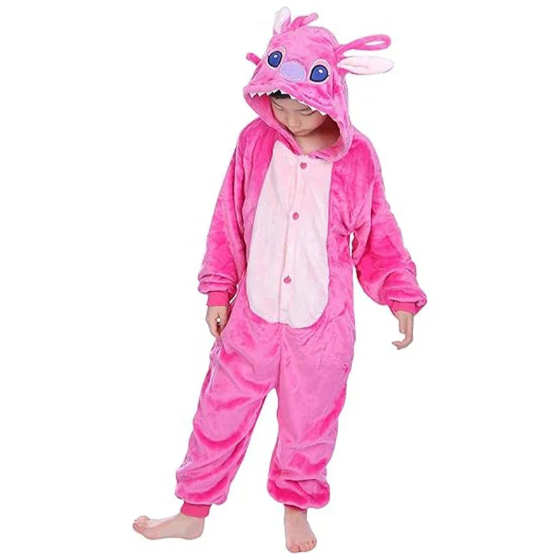 Cosy cartoon anime kids cosplay pajamas to snuggle up in anime stitch angel costume for kids
