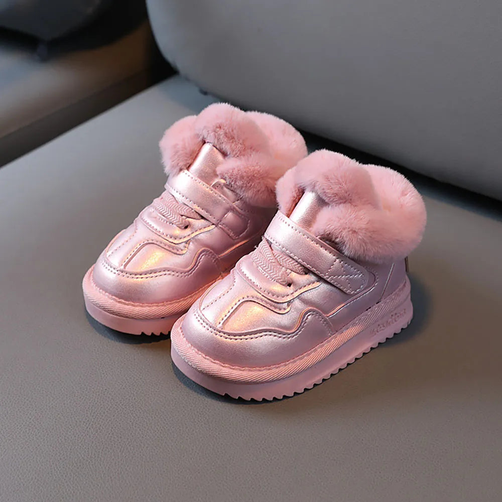 Winter snow Boots for girls with plush for warmth, Anti-Slip comfort, and soft-soled velvet luxury for Kids