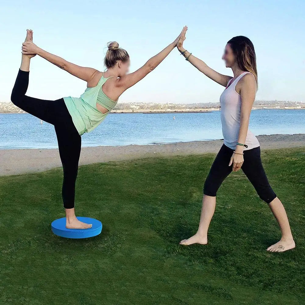 Professional stability trainer pad for therapy, yoga, dancing, balance training, pilates, and fitness with foam cushion for enhanced support.