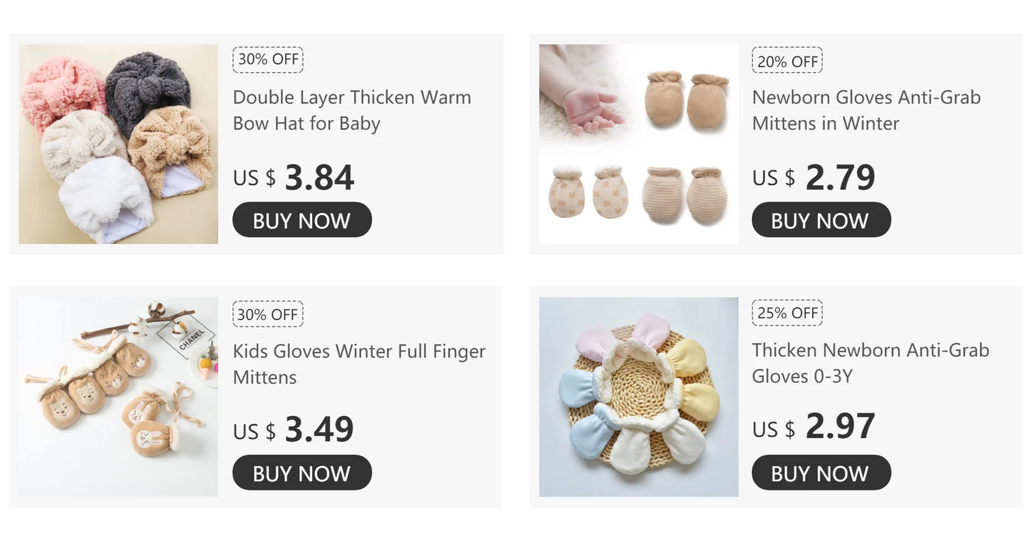 Cartoon baby winter gloves: full finger mittens for infant & toddler hand warmth (0-3Y) - anti-grab, fleece-lined!