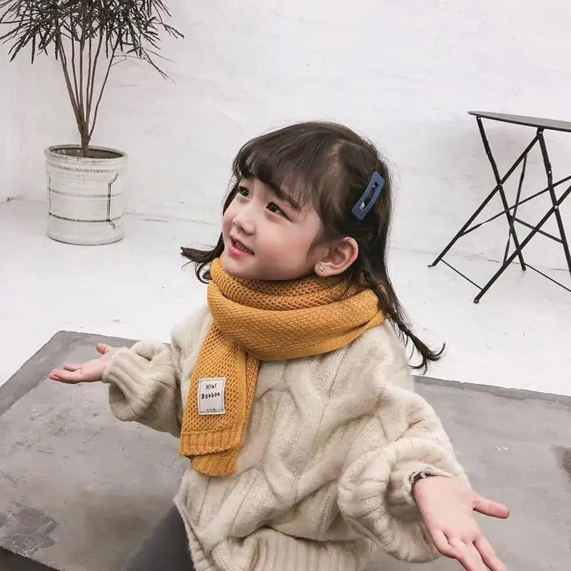Kids' Knitted wool scarf for fashion & warmth