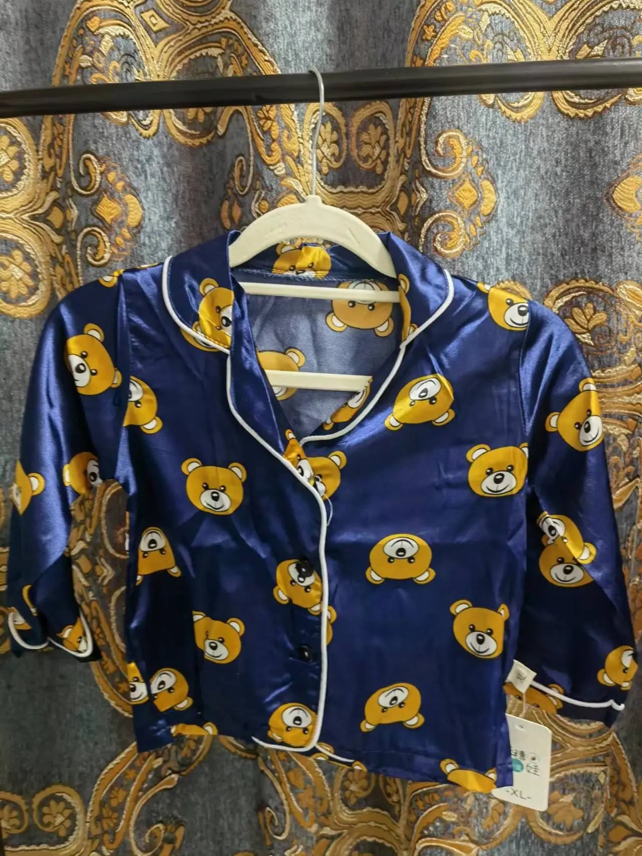 Toddler baby kids silk satin pajamas pyjamas set sleepwear suit boys girls sleep two piece set autumn kids loungewear