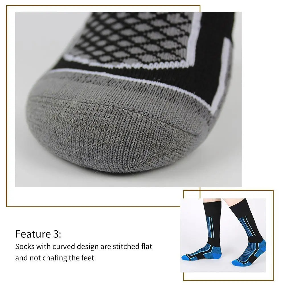 Dicke Skistrümpfe Socken für Damen, Herren, Kinder – Anti-Kälte-Outdoor-Hohe Sportsocken zum Skifahren, Wandern