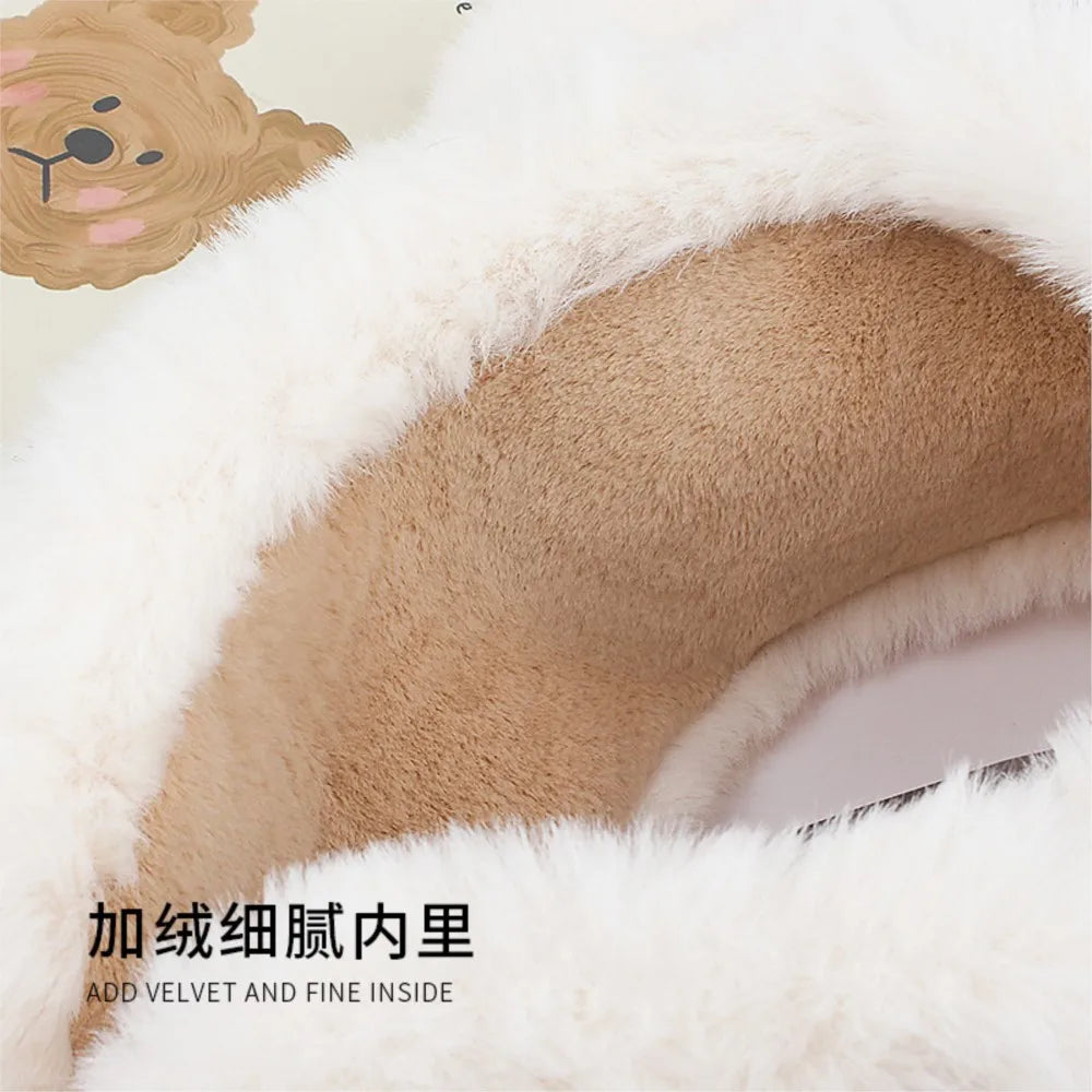 womens or kids earmuffs cartoon little bear warm headbands for winter ear protector