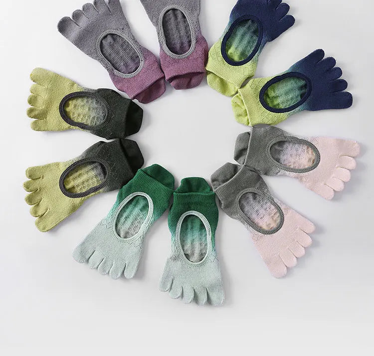 Pilates yoga five toe cotton socks women non-slip silicones low-ankle socks
