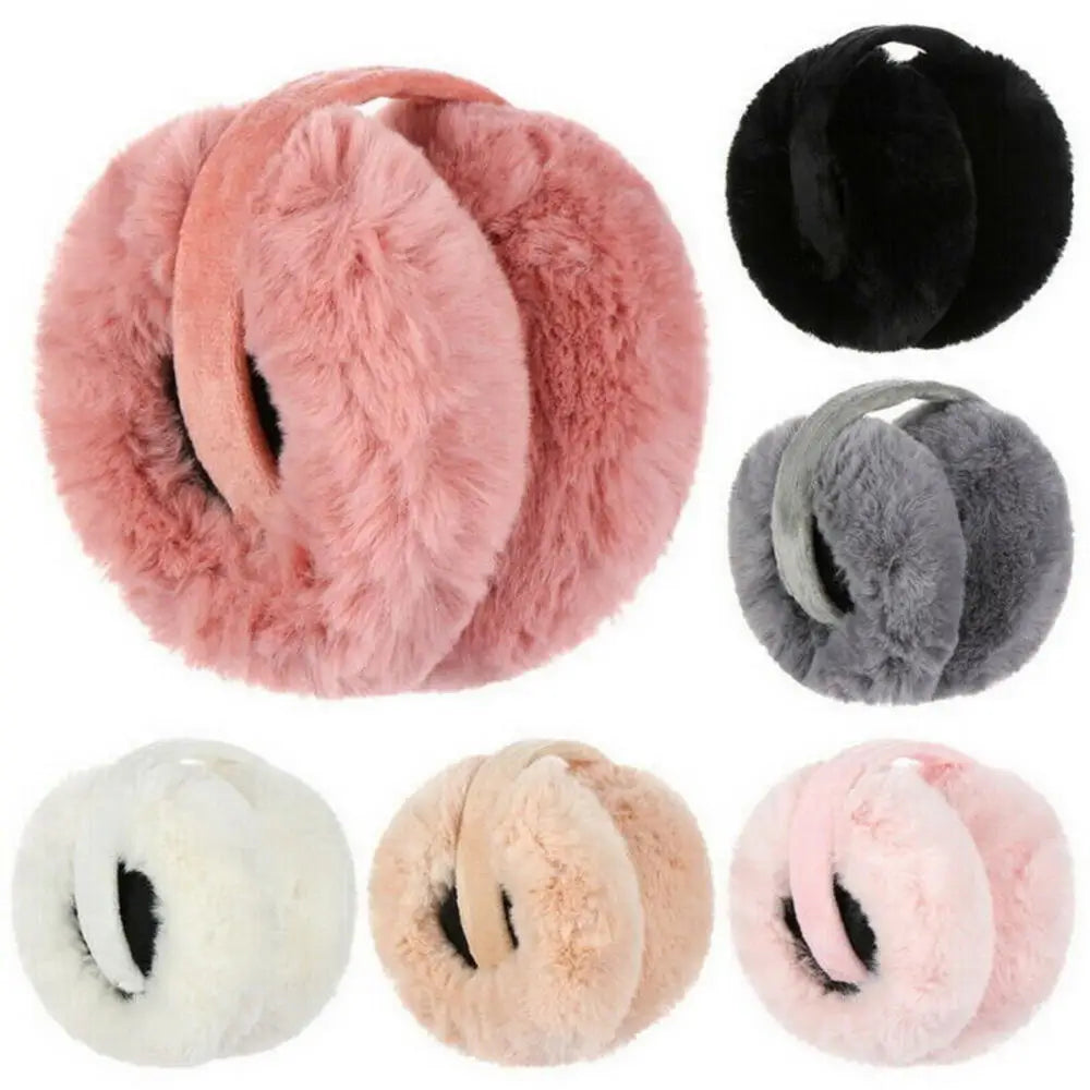 Cute cozy warm Pearl Earmuffs , Comfortable Winter Warmers in Imitation Rabbit Plush for Keeping Warm women and girls