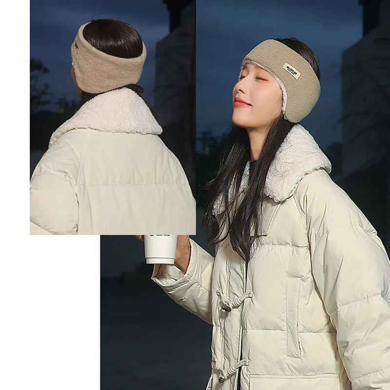 Soft plush winter earmuffs for women's coldproof ear protection for skiing, cycling ideal for snow or windy weather