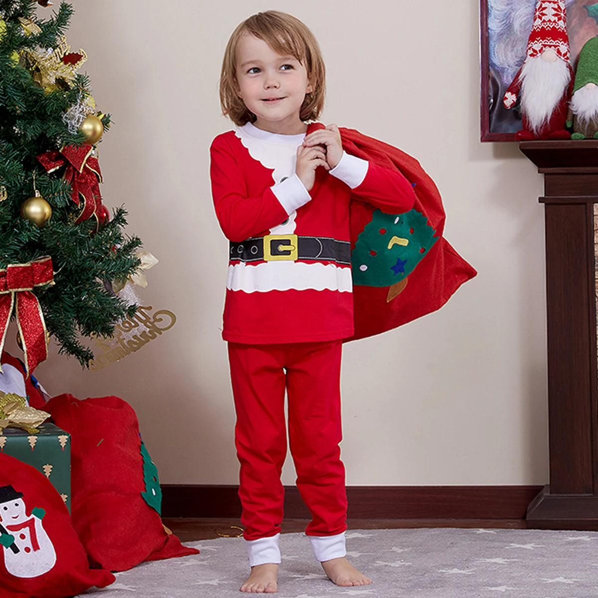 Cotton pajamas pyjamas sets for baby kids boys: police firefighter sleepwear cosplay costume fun party pyjamas children basketball pjs 3-12 years old