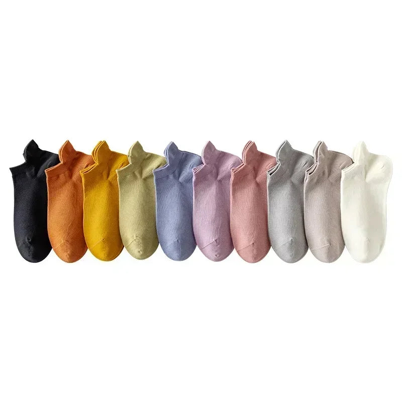 Women socks short-ankle boat style cotton made