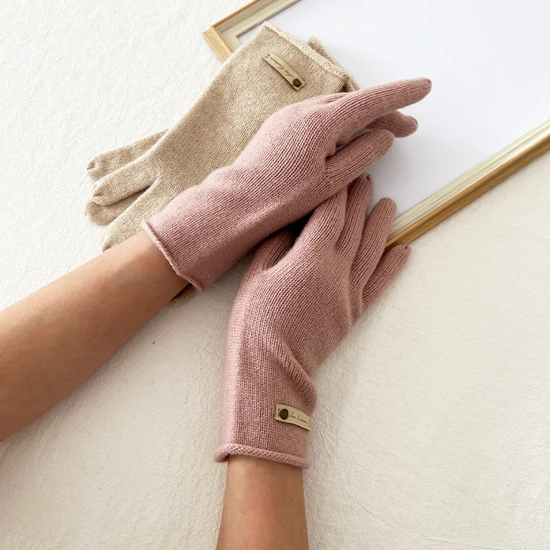 Women's New Pure Cashmere Knitted Gloves for Autumn and Winter Warmth and Exquisite Luxury excellent gift for wife, mother or girlfriend