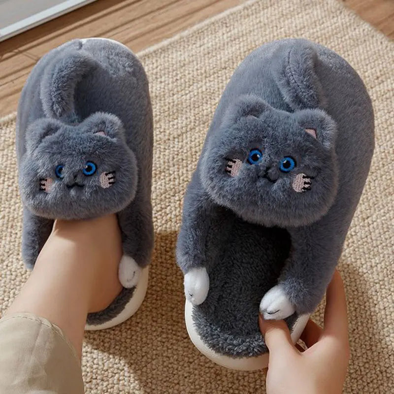 Furry & Warm Cozy Cat Winter Slippers for women extra wither warmth or a special gift