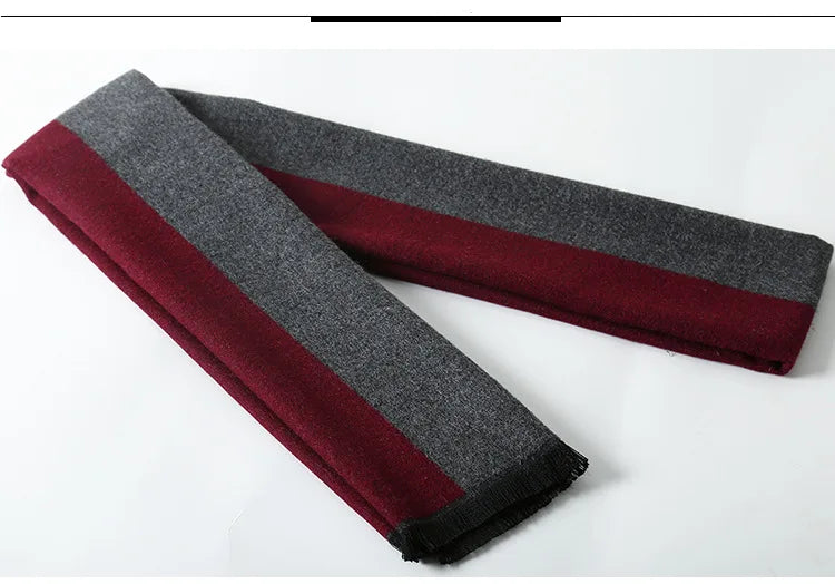 sophisticated cashmere blend warm plaid men's Scarf for winter, casual-business look perfect Gift