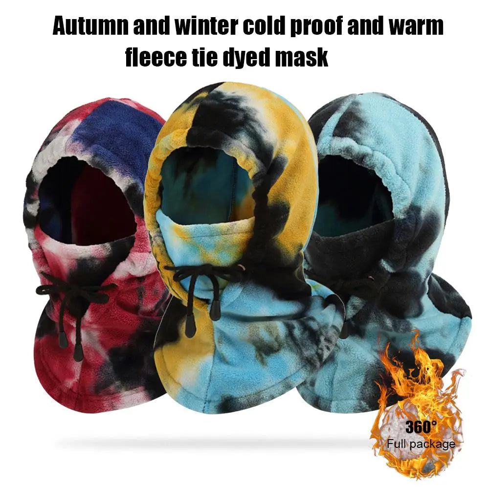 rainbow warmth: for skiing snowing winter cycling thermal scarf, cap, and balaclava set