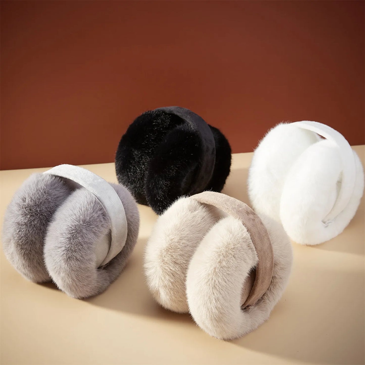 High-Quality Faux Rabbit Fur Earmuffs, Stylish Winter Ear Warmers for women