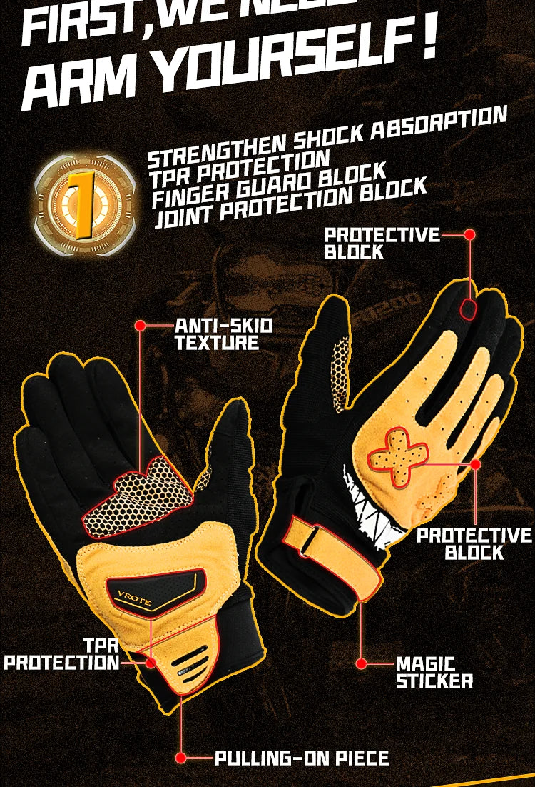 Full finger touch screen motorcycle gloves very versatile outdoor gear for riding, training, sports and other activities