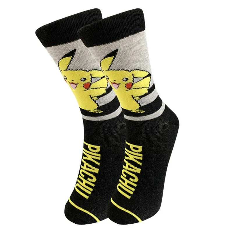 Anime-inspired Gengar & Pikachu pokemon socks for kids men women