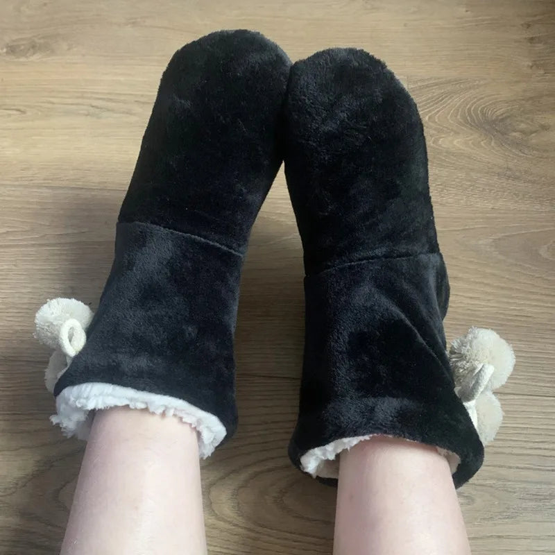 Christmas soft thick warm thermal tocks unisex for winter plush Anti Slip Slipper socks size EU35-44