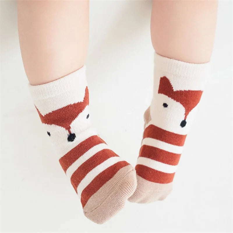 Adorable stripes toddler baby socks have Non-Slip bottom cotton comfort for Girls and Boys newborn to 5 years