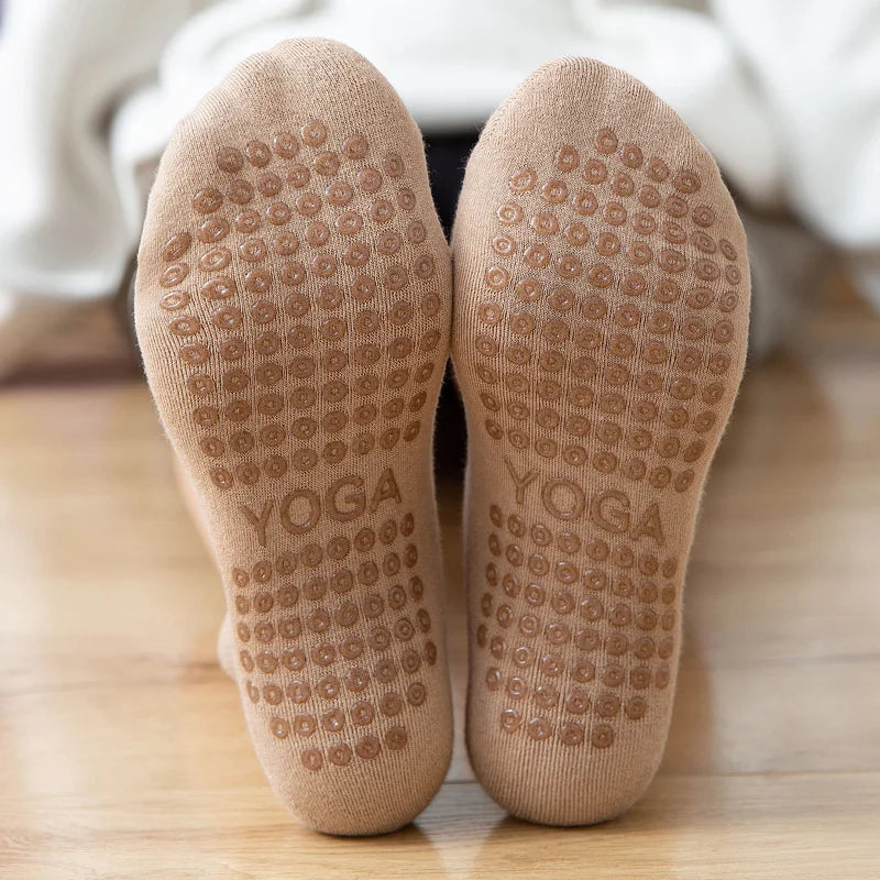 Women's backless yoga or pilates socks that are crafted for high-quality comfort, supreme elasticity, and anti-slip excellence in yoga, pilates, ballet, and dance-ONE SIZE FITS ALL