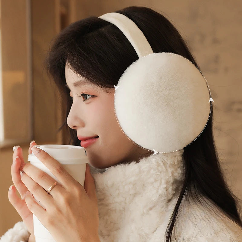 Cozy Elegance with our Faux Rabbit Fur Earmuffs for Winter cute Headwear for Warmth, foldable Ear Muffs, Ear Warmer for women to protect your ears from cold weather snow skiing