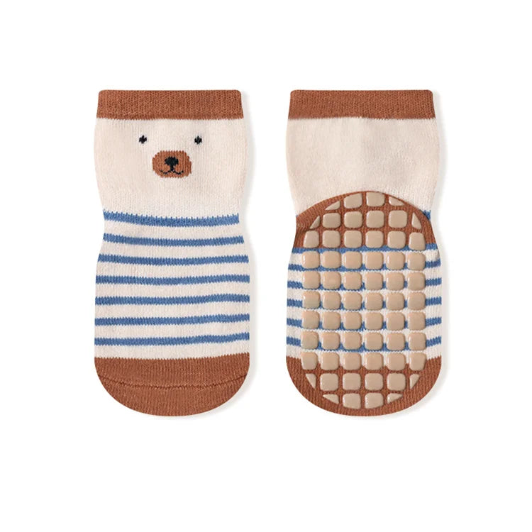Adorable stripes toddler baby socks have Non-Slip bottom cotton comfort for Girls and Boys newborn to 5 years