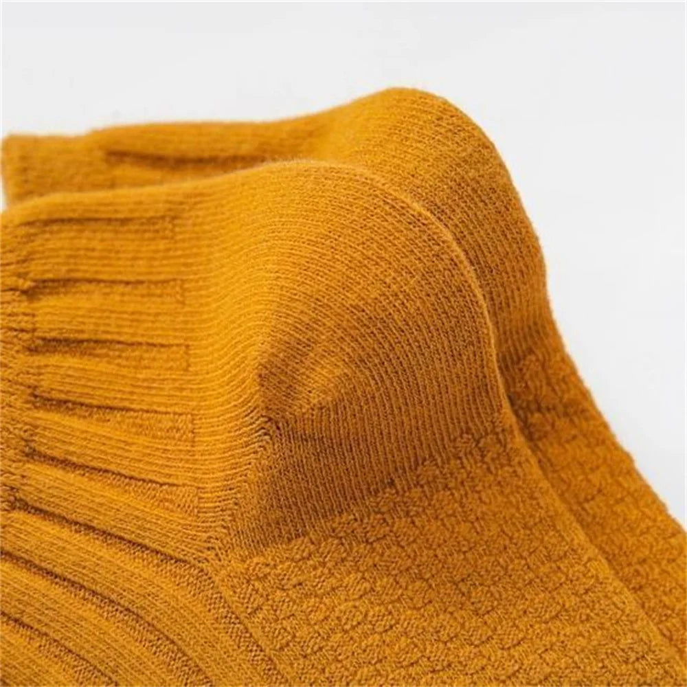 Premium ribbed cotton socks set of 5 pairs of high-quality short low tube sports socks for men and women