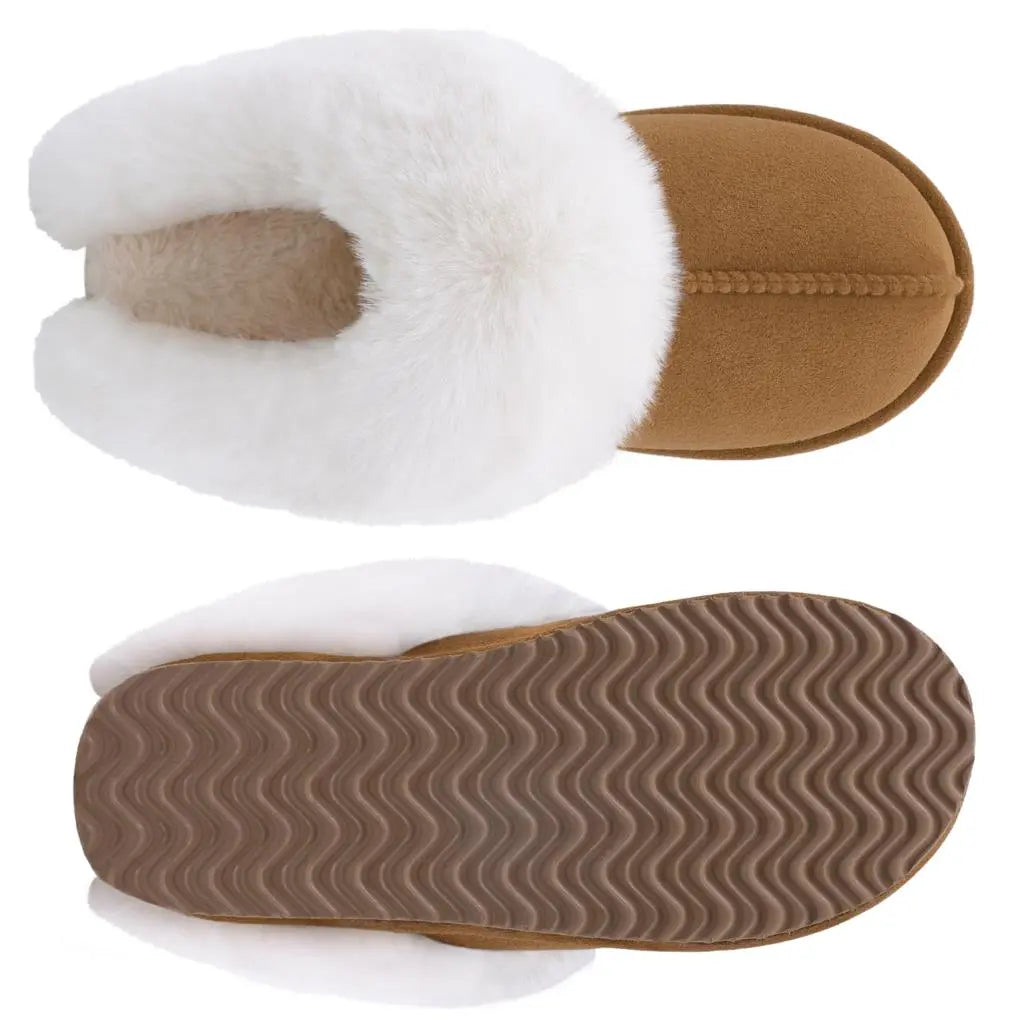 Suede Fur Slides warm winter slipers Luxury Comfort for Women brown grey beige black colours available great gift!