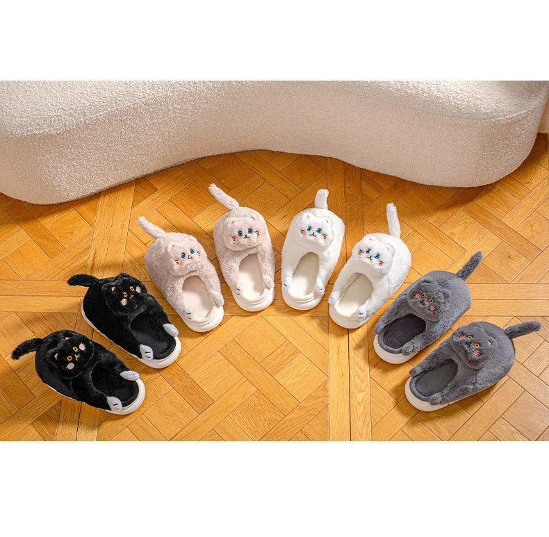 Furry & Warm Cozy Cat Winter Slippers for women extra wither warmth or a special gift