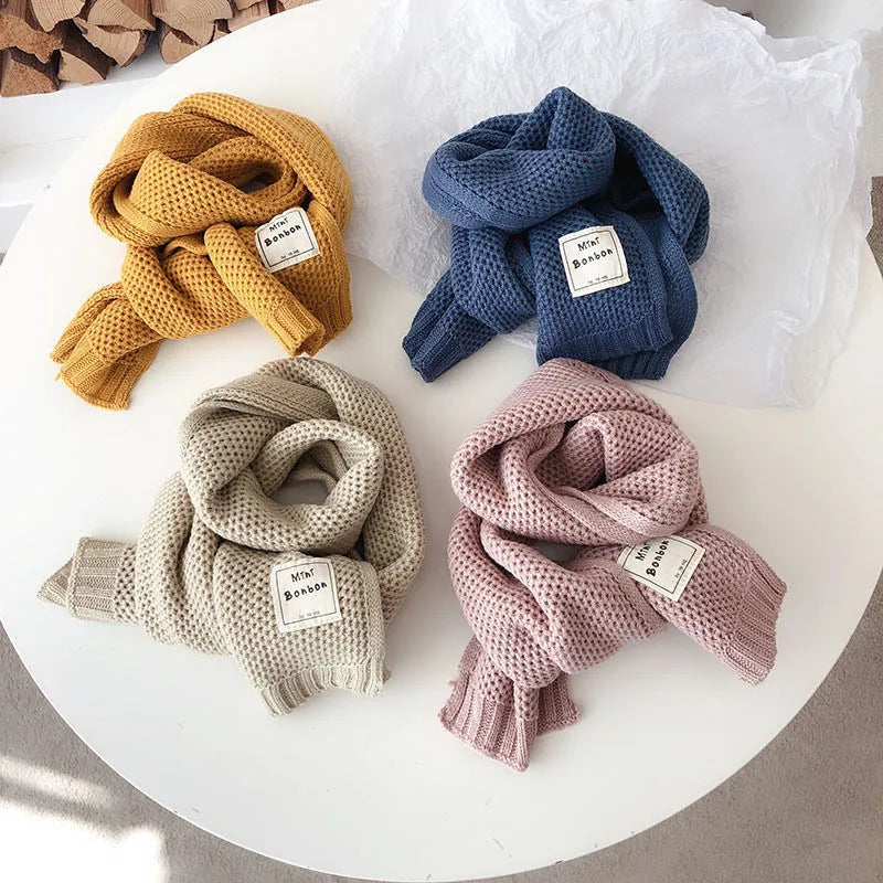 Kids' Knitted wool scarf for fashion & warmth