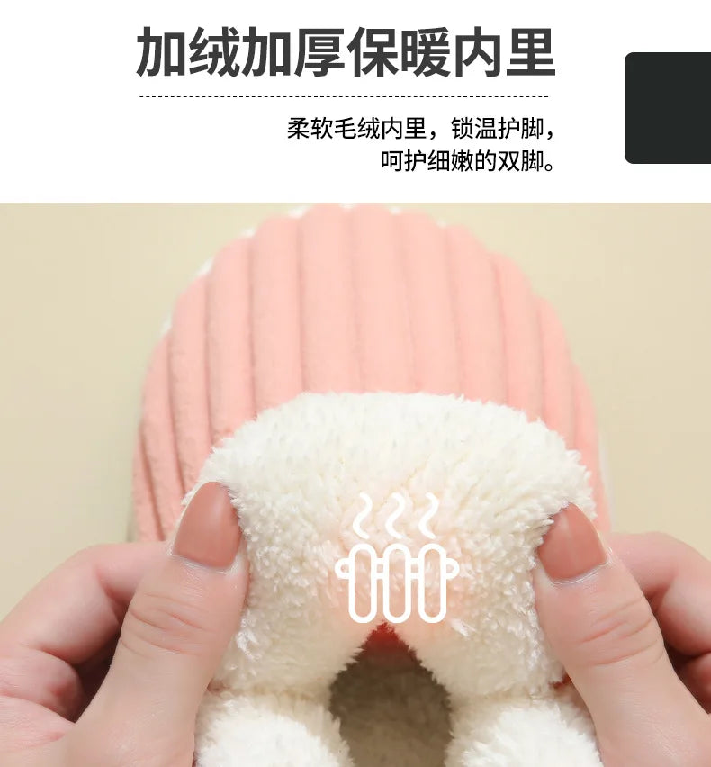 Unisex Cotton Slippers great Winter Plush Shoes, for Casual Warmth & Snowy Days men women