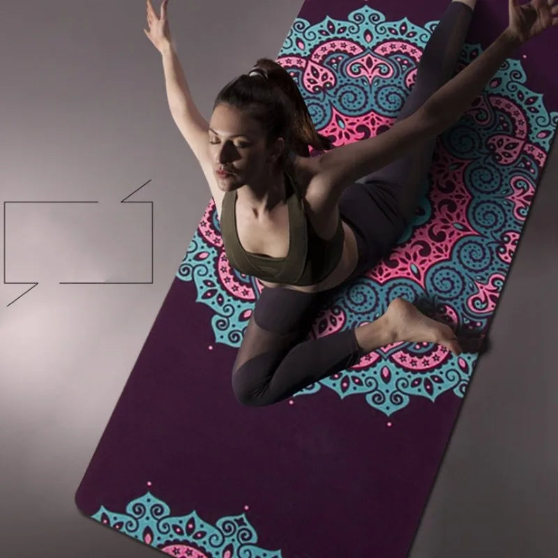 Non-slip ultrathin deerskin suede yoga mat - fitness & pilates pad