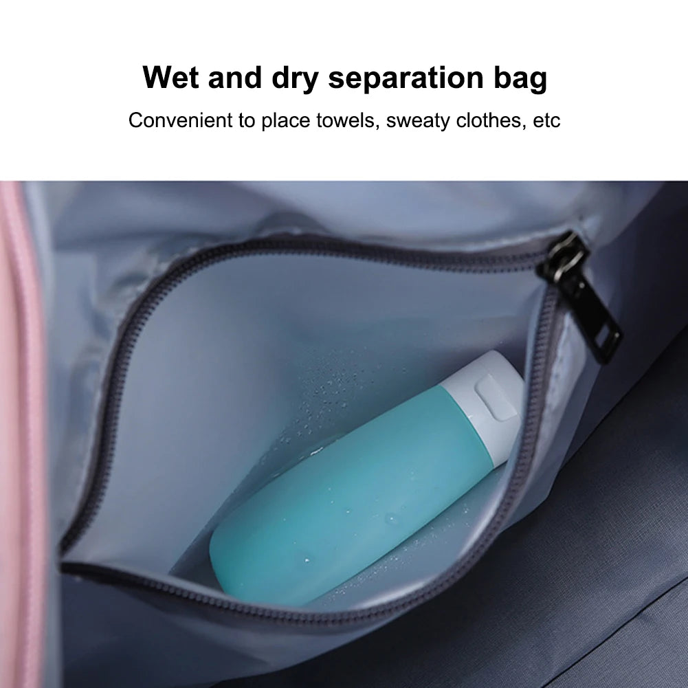 Fitness bag dry wet separation fitness training bag multi-pockets waterproof portable large capacity for swimming hiking camping yoga pilates
