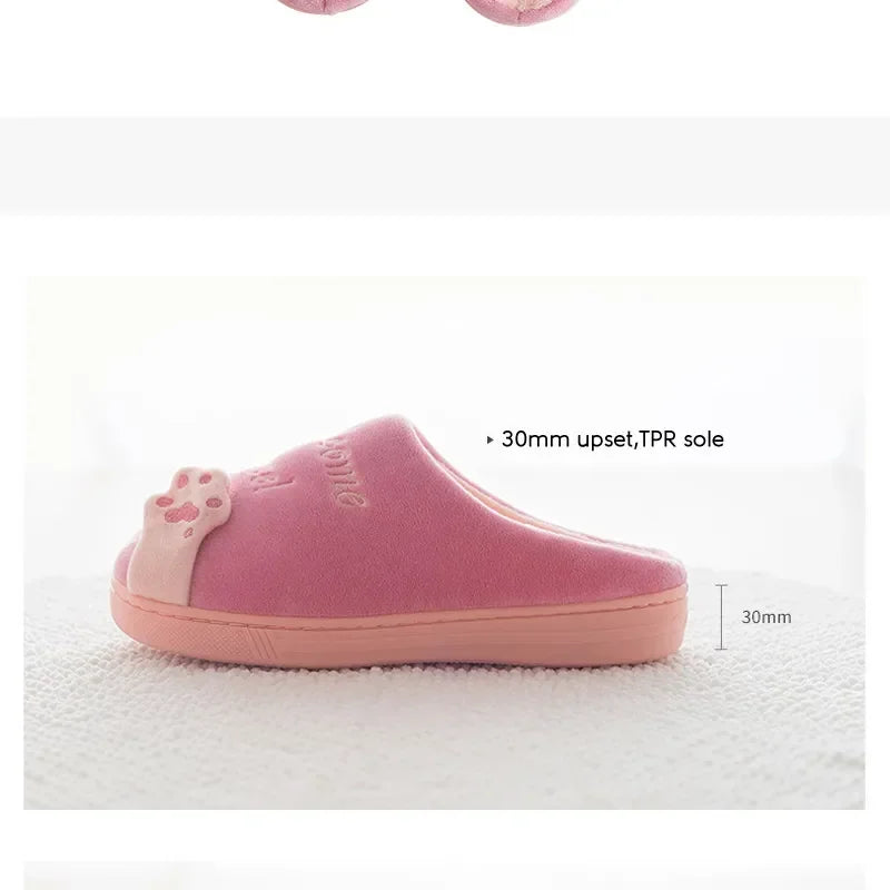 Cozy Cat cartoon Women's Slippers for extra Winter Warmth and Non-Slip Comfort!