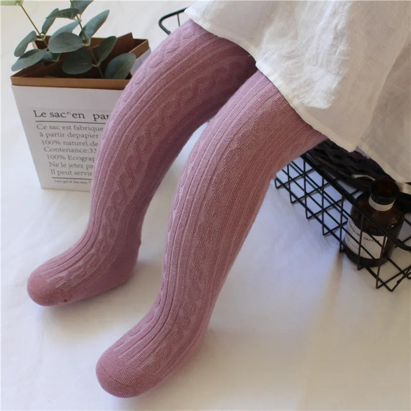 Adorable mesh cotton cable knit tights for baby girls (0-8 years) both breathable and stylish pantyhose for every season