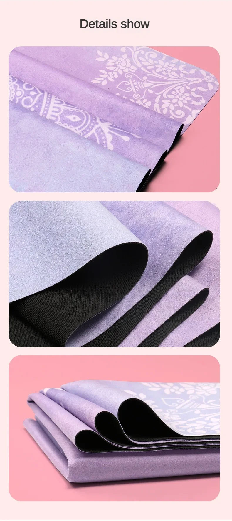 Foldable non-slip Yoga mat towel- Ultra thin, sweat-absorbent & portable for yoga pilates gym